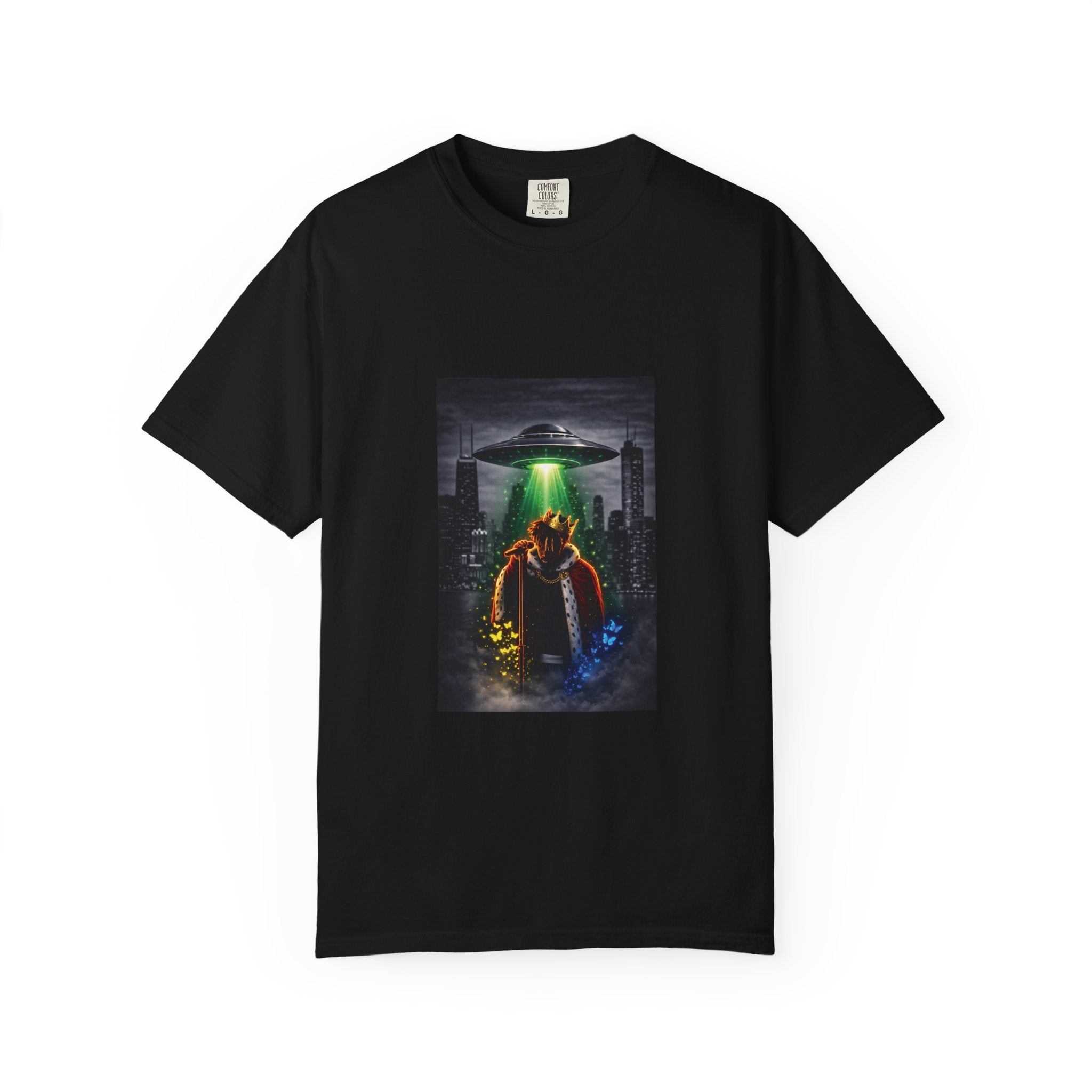 Aliens Kidnaping JuiceWRLD T-Shirt — Neon UFO Chicagon Tee