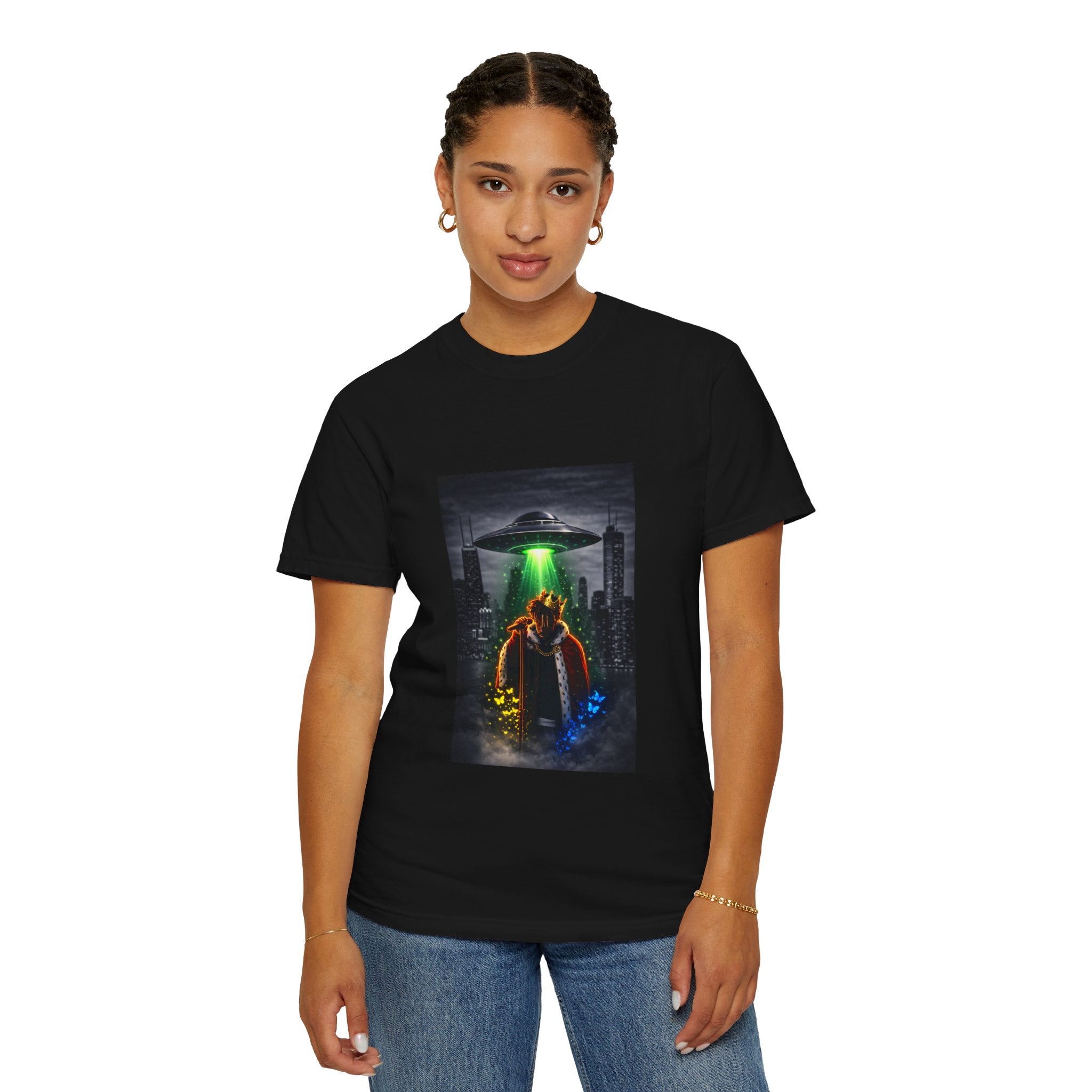 Copy of Aliens Kidnaping JuiceWRLD "999" T-Shirt — Neon UFO Chicagon Tee