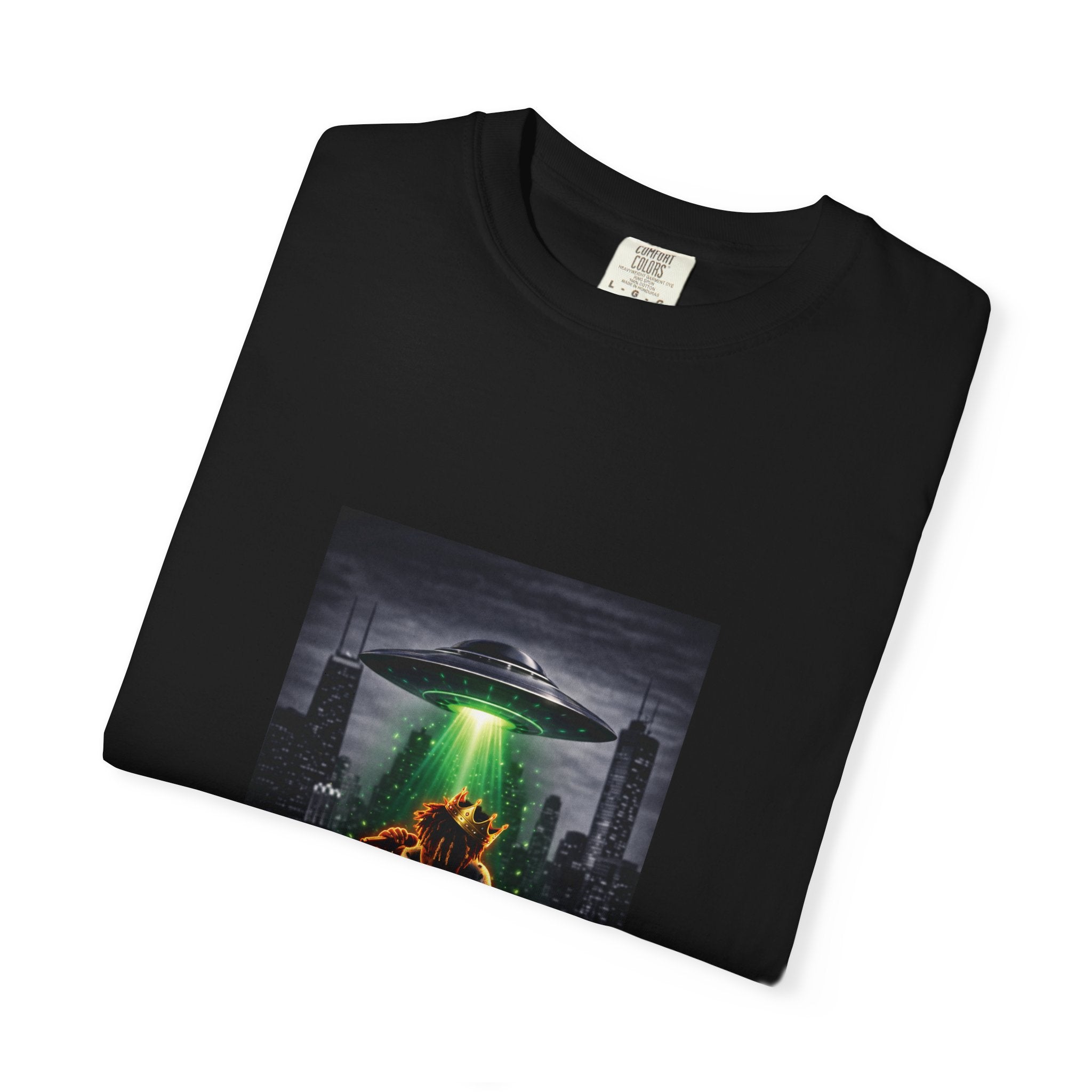 Aliens Kidnaping JuiceWRLD T-Shirt — Neon UFO Chicagon Tee
